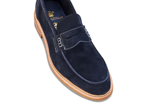 Sonny Penny Loafer - Navy Castorino - R E Tricker Ltd