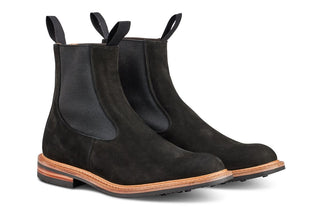 Stephen Chelsea Boot - Black Hydro Nubuck - R E Tricker Ltd