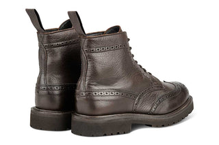 Stephy Brogue Boot - Olivvia Deerskin - Brown - R E Tricker Ltd