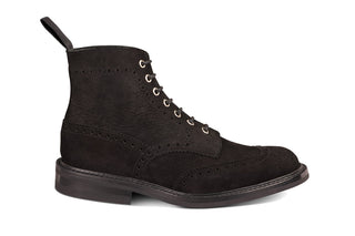 Stow Country Boot - Black Hydro Nubuck - R E Tricker Ltd