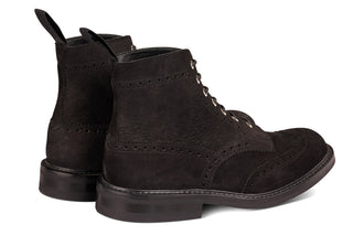 Stow Country Boot - Black Hydro Nubuck - R E Tricker Ltd