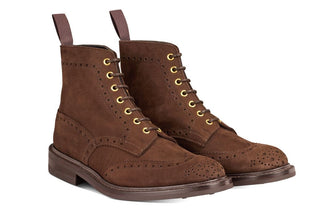 Stow Country Boot - Brown Hydro Nubuck - R E Tricker Ltd