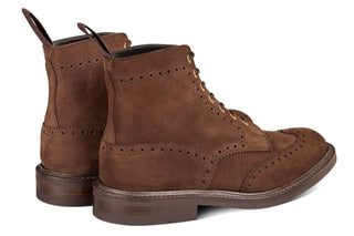 Stow Country Boot - Brown Hydro Nubuck - R E Tricker Ltd