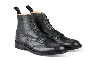 Stow Country Boot - Lightweight - Black Muflone - R E Tricker Ltd