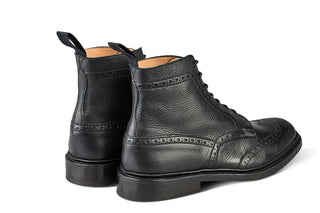 Stow Country Boot - Lightweight - Black Muflone - R E Tricker Ltd