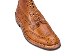 Stow Country Boot - Tan Pull-Up Full Grain Tricker's Exclusive) - R E Tricker Ltd
