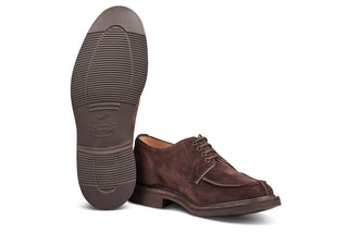 Stuart Apron Front Derby Shoe - Coffee Suede - R E Tricker Ltd