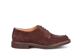 Stuart Apron Front Derby Shoe - Coffee Suede