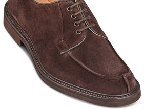 Stuart Apron Front Derby Shoe - Coffee Suede - R E Tricker Ltd