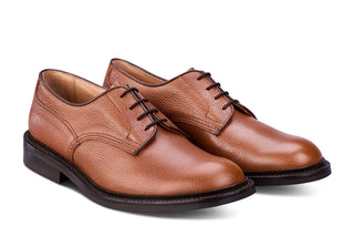 Woodstock Plain Derby Country Shoe - Sienna Scotch Grain - R E Tricker Ltd