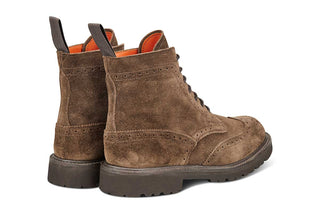 Stephy Brogue Boot - Cafe Suede