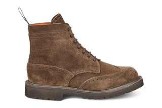 Stephy Brogue Boot - Cafe Suede